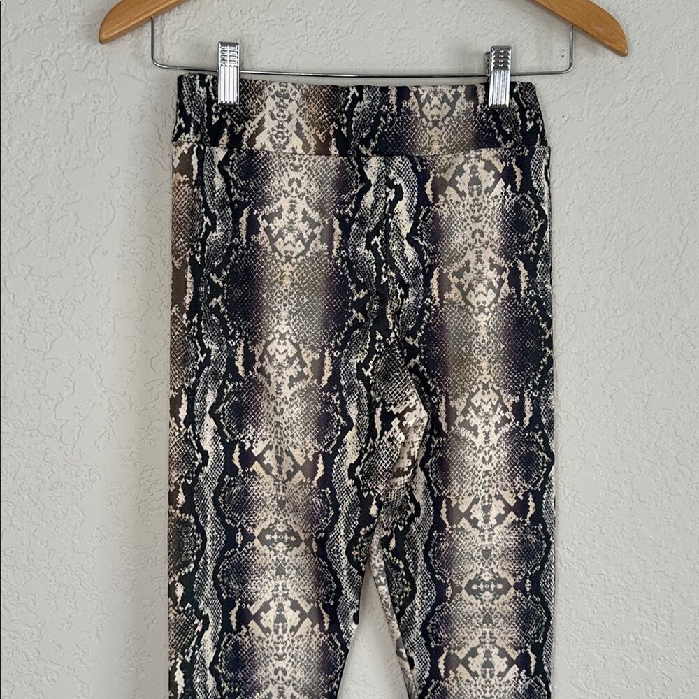 NEW Parisian Black Cream Snakeskin Leggings Y2K Boss Siren Size Small - Picture 6 of 9